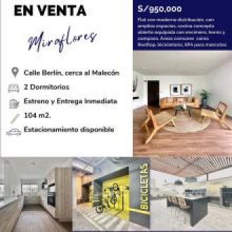 Venta Deparatamento de Estreno Miraflores