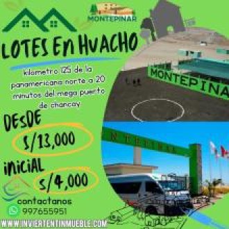 lotes desde 13 mil soles en el km 125 de la panamericana norte a 20 minutos del mega puerto de chancay