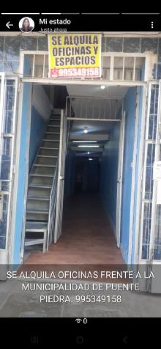SE ALQUILA OFICINAS FRENTE A LA MUNICIPALIDAD DE PUENTE PIEDRA