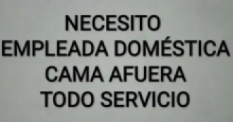 Necesito empleada doméstica por 2 días a la semana. CAMA AFUERA. Todo servicio.