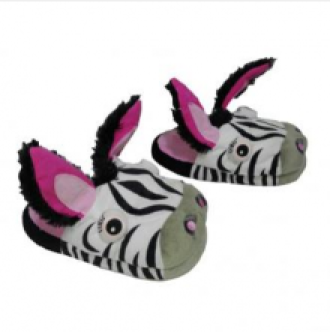 Pantuflas niños cebra talla 34-36 Marca Silly Slippeez