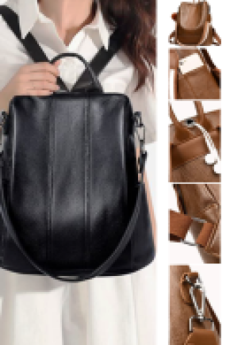 mochila cuerina antirrobo