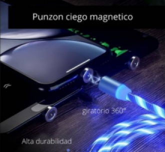 CABLE CARGADOR DE CARGA RÁPIDA IMANTADO 360 GRADOS