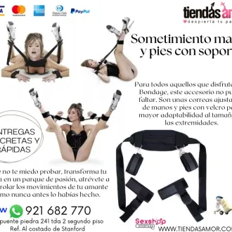 Sometimiento manos y pies con soporte juguetes lubricantes 