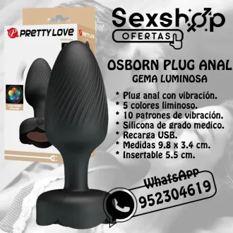 PLUG ANAL RETRACTIL CON GEMA LUMINOSA - SEXSHOP LINCE