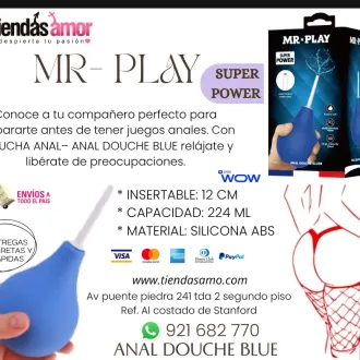 MR PLAY Douche Anal Blueb Prepárate para disfrutar de un sex