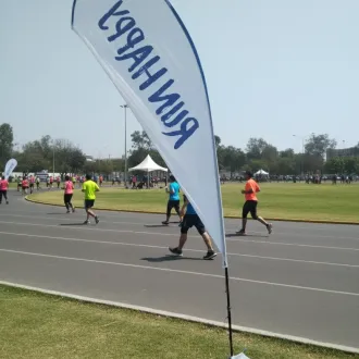 Banderola publicitaria gota con base pesada para exteriores