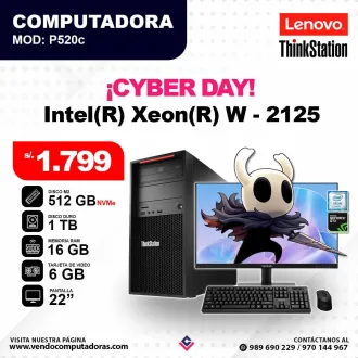 Computadora LENOVO THINKSTATION Intel Xeon W - 2125