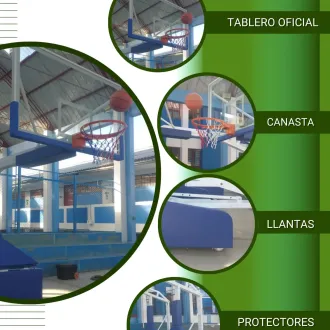 Tablero y canasta de basquet plegable mobel sports
