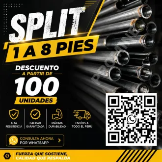 PERNO SPLIT SET - ANCLAJE MINERO - 4 Y 5 PIES