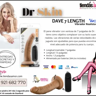 Dr.Skin Dave 7 Length Vibrador realista juguetes lubricantes