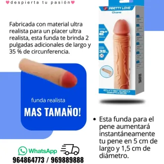 funda realista aumenta tamaño y grosor a tu pene -sexshop 