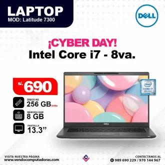 Laptop Intel Core i7 - 8va. Generacion Latitude 7300