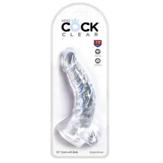 B-CONSOLADOR KING COCK CLEAR 7.5 CON TESTICULO