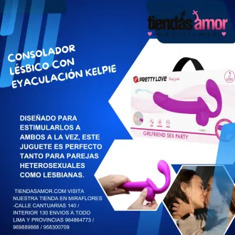  Consolador Lésbico con Eyaculación SOMOS EL MEJOR SEXSHOP 