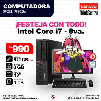 Computadora Core i7 - 8va - LENOVO THINKCENTRE