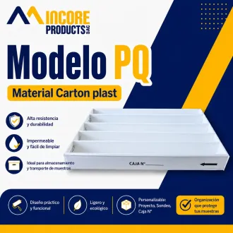 Cajas Porta testigo Modelos XRPAQ-BQ-NQ-HQ-PQ- Cartón P.