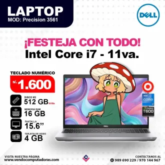 Laptop dell Core i7 - 11va. Gen - Precision 3561