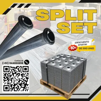 Anclaje Split Set con Placa para Estabilización de Rocas