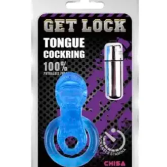 ANILLO VIBRADOR GET LOCK TONGUE AZUL