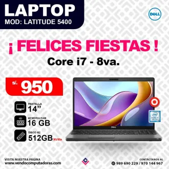 Laptop DELL Intel Core i7- 8va.