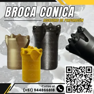 Broca Cónica - Perforación de Roca Minería 7 Botones