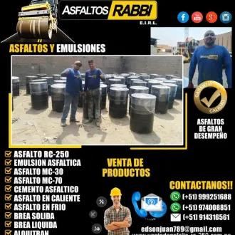 VENTA DE ASFALTO LIQUIDO IMPRIMANTE MC-30 ASFALTO LIQUIDO 