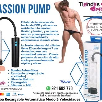 Passion Pump Bomba Recargable Automática Modo 3 Velocidades 