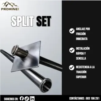 Perno Split Set Sostenimiento Inmediato y Confiable