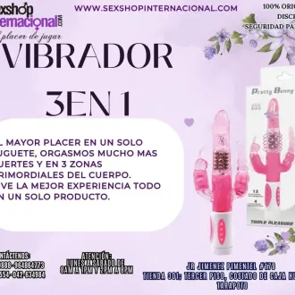 VIBRADOR CON ACCION 3 EN 1 MAXIMO PLACER TIENDAS EROTICAS