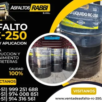 VENTA DE ASFALTO LIQUIDO RC250 PRODUCTO DE CALIDAD - MC-30