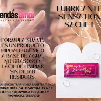 Lubricante Sensation Sachet TIENDAS AMOR MIRAFLORES 