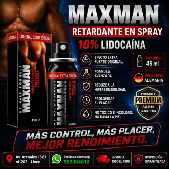 MAXMAN RETARDANTE EN SPRAY 10 LIDOCAINA EN SEXSHOP 