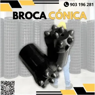 Broca Cónica con Botones de Carburo para Roca Dura