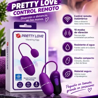 PRETTY LOVE NYMPH Huevo vibrador con control remoto 