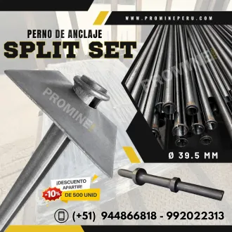 Perno de Anclaje Split Set de 39.5 mm para Minería