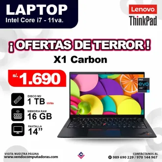 Laptop LENOVO THINKPAD core i7 - 11va X1 Carbon Gen 9