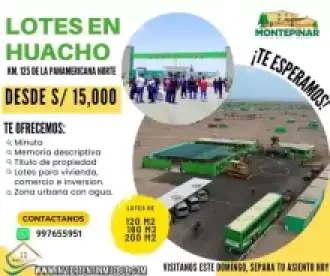 lotes desde15 mil soles en el km 125 de la panamericana norte a 20 minutos del mega puerto de chancay