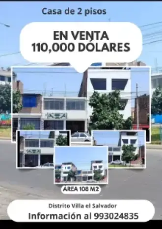Se Vende Hermosa Casa de 2 pisos 