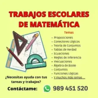 Se realizan tareas trabajos escolares de matemática