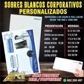 IMPRESION DE SOBRES PERSONALIZADOS