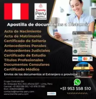 APOSTILLA a distancia desde Perú
