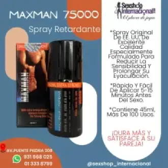 MAXMAN 75000 RETARDANTE POTENCIALIZADOSEXSHOP TODO PERU 931568025