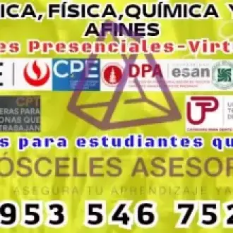 Asesorías de Matemática Física Química y cursos afines con buena didáctica para estudiantes que trabajan