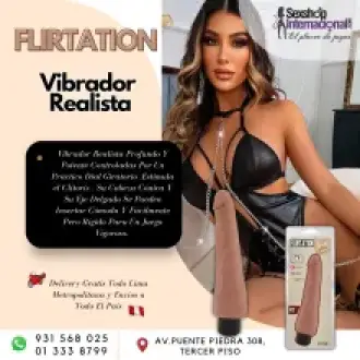 VIBRADOR REALISTA FLIRTATION-CLARO-OSCURO-24 CM-SEXSHOP 931568025
