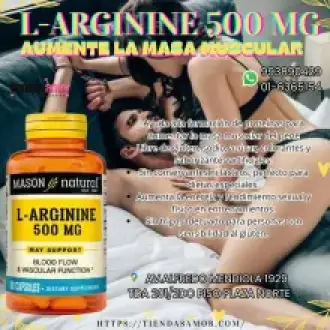 L-Arginina 500 MG forman proteínas que aumenta la masa muscular