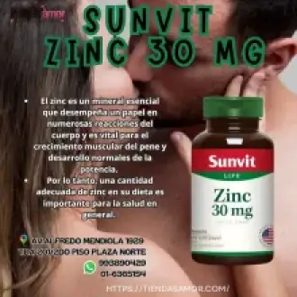 Sunvit Zinc 30 mg vital para el crecimiento y desarrollo normal - TIENDAS AMOR