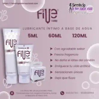 FIVE LUBE LUBRICANTE INTIMO A BASE DE AGUA EN SACHET Y TUBOS