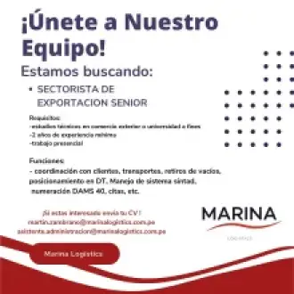 SECTORISTA DE EXPORTACION SENIOR