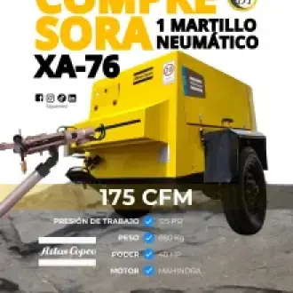 Compresora Atlas Copco XA-76 165 CFM